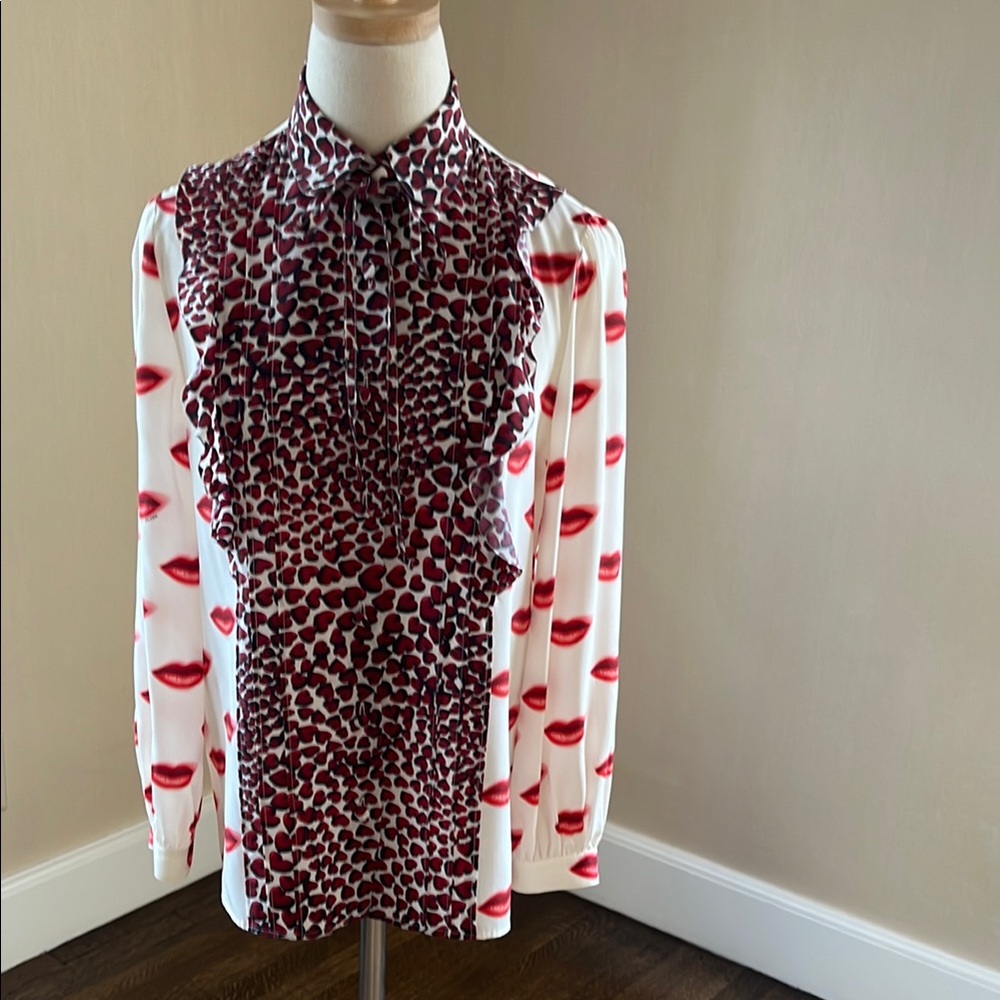 Stylish Red and White Women's Top